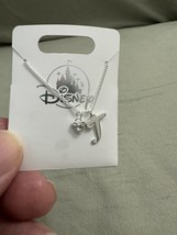 Disney Parks Mickey Mouse Faux Gem Initial Letter T Silver Color Necklace NEW