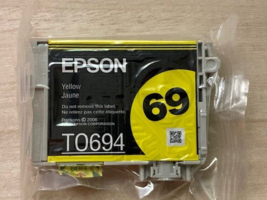 Epson 69 TO694 Ink Cartridge Yellow Brand New Sealed - $3.00