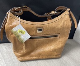 Dooney &amp; Bourke Nile Collection Tan Calf Leather Large Slouch Bag NWT MH JD - $227.69