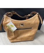 Dooney &amp; Bourke Nile Collection Tan Calf Leather Large Slouch Bag NWT MH JD - $4,327.67 MXN