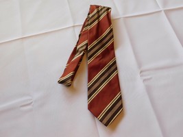 Adonis Silk Seide Tie Neck neckwear 57&quot; Long 3 3/4&quot; wide print Burnt Ora... - £14.17 GBP