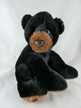Aurora Black Bear Beanbag Stuffed Animal 9&quot; Soft Cuddle toy - £7.60 GBP