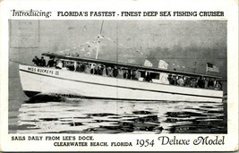 Miss Buckeye III Deep Sea Fishing Cruiser Clearwater Beach FL 1954 Postcard UNP - £3.12 GBP