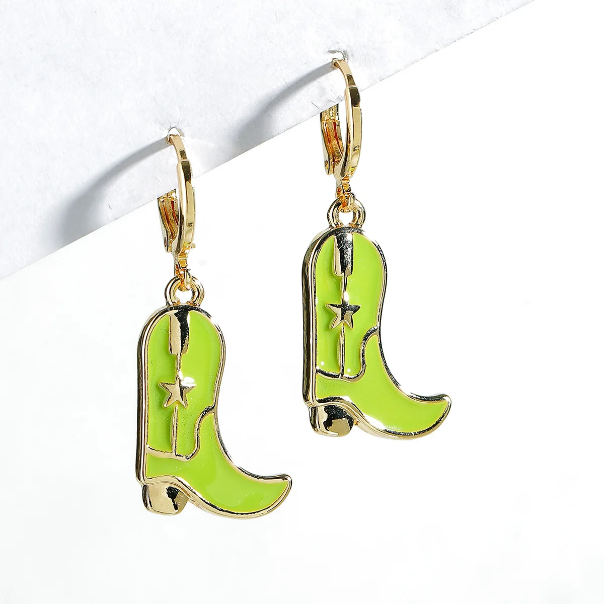 New Popular Women Colorful Enamel Boot Shape Western boy girl Ear 2023 Fashion Y - $24.92