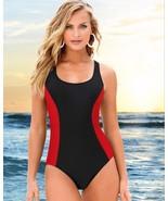 Summer women&#39;s sexy beach pants red and black color matching swimsuit - $27.80