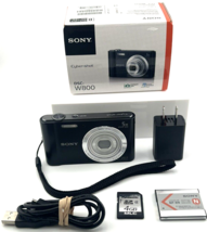 Sony Cyber-Shot DSC-W800 Digital Camera 20.1 MP 5x Zoom Black IOB  MINT - £156.70 GBP