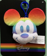 Mickey Mouse Disney Rainbow Collection Keychain Clip-On Pride Plush Toy - $185.12 MXN