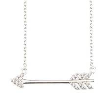 Arrow Necklace Pendant Genuine Long 17 Inch Chain  Made With Swarovski® Crystals - £15.65 GBP