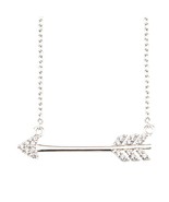 Arrow Necklace Pendant Genuine Long 17 Inch Chain  Made With Swarovski® ... - $27.06 CAD