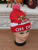 Christmas LED Hat Soft Light Up Winter Warm Beanie Novelty Knitted Cap Xmas Gift - £5.92 GBP