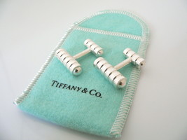 Tiffany &amp; Co Silver Groove Stripe Picasso Cuff Link Cufflink Cufflinks G... - £319.68 GBP