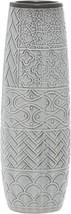 Deco 79: Centerpiece Vase With Varying Patterns, Gray Ceramic, 5&quot; X 5&quot; X 16&quot;. - £29.82 GBP