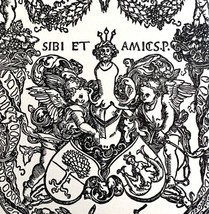 An item in the Art category: Ex Libris Of Willibal Pirckheimer Albrecht Durer 1950 Art Woodcut Print DWX4C