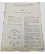 Atwater Kent Radio Service Data Model 112 All Wave Receiver Schematics 1934 - $23.70