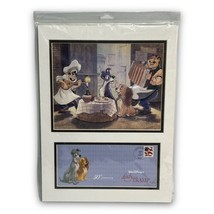 Disney&#39;s Lady &amp; The Tramp 50th Anniversary First Day Cover Stamp Art Pri... - £18.01 GBP