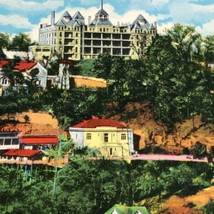 Eureka Springs Arkansas Cresent Hotel Castle Early Town postcard with dirt roads - £5.28 GBP