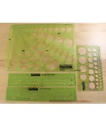 Lot of 4 Berol Rapidesign Templates Lettering Ellipse Circles Green Sten... - $282.50 MXN