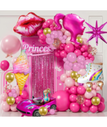 Girls Pink Birthday Decoration set - Balloons 128pcs - £11.94 GBP