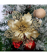 6.5" 12Pcs Christmas Glitter Poinsettia Flowers Xmas Tree Ornaments Deco... - €8,32 EUR 6.5" 12Pcs Christmas Glitter Poinsettia Flowers Xmas Tree Ornaments Deco... - €8,32 EUR