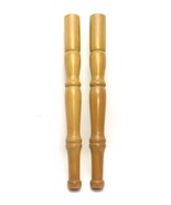 Set of 2 Round Tapered Hardwood Pine Furniture Brown Table Legs 21&quot; Vintage - $667.99 MXN
