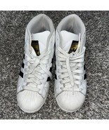 White/Black Adidas Superstar shell toe PCI 789002 Sneaker Shoe Size 4 - $20.31 CAD