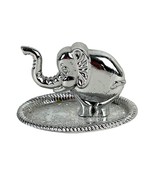 Vintage Silver-Plated Elephant Ring Holder Trinket Dish - $369.07 MXN