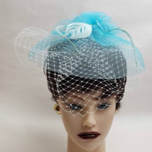 Women&#39;s Fascinator Clip Fashion Hair Piece Teal Blue One Size NWT - £9.63 GBP