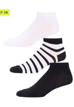 Falke Men&#39;s Cotton 3 Pare Socks Navy White Size 7-12 New - $30.65