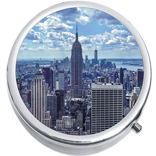 Empire State Building Medicine Vitamin Compact Pill Box - £7.73 GBP