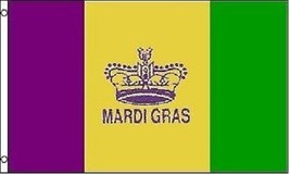3x5 Mardi Gras Flag Holiday Decoration Fat Tuesday Banner Party Pennant Outdoor - £10.94 GBP