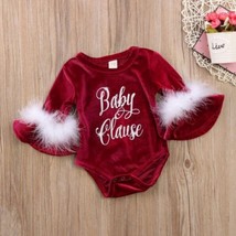 Mrs Clause Xmas one piece baby girl, My first Christmas velvet bodysuit, Babies  - £37.73 GBP