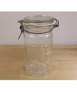 Vtg Crownford Hermetic &quot;FRESH COFFE&quot; Glass Storage Jar Embossed Italy 1976 - $414.42 MXN