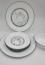 Corelle Tiger Lily 2-Dinner, 6Dessert Plates and 1-Bowl. 9-pc St - $44.54