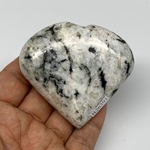 128.5g, 2.5&quot;x2.7&quot;x0.9&quot;, Rainbow Moonstone Heart Crystal Gemstone @India, B26391 - £12.33 GBP