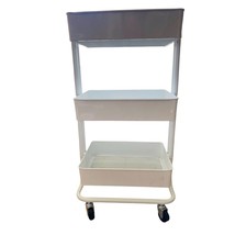 3 Tier Metal Rolling Cart Durable Design Storage Home &amp; Office Homestead - £22.43 GBP