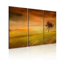 Tiptophomedecor Stretched Canvas Landscape Art - A Lonely Tree On A Meadow - Str - £62.94 GBP+