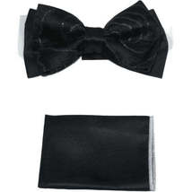 Men Formal Award Bow Tie Hankie Insomnia by Manzini Floral MZS303 Black Gold image 6