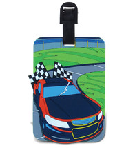 Luggage Tag Race Car Identification Label Suitcase Backpack ID Travel Charm - £9.29 GBP