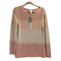 Chicos Womens Size 1 Medium Space Dye Jewell Pullover Sweater Long Sleeve Ginger - £23.29 GBP