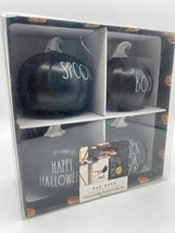 Rae Dunn Halloween Pumpkin Decor  Mini Set of 4 Black White Bs276 - £22.05 GBP