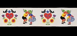VTG Embroidered Ribbon Trim Pennsylvania Kissing Dutch Hearts Flowers 3.... - $30.53