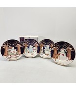 Set Of 4 Christmas Snowman Debbie Mumm&#39;s Winter Wonders 8 inch Plates Or... - £19.30 GBP