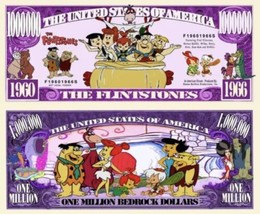 ✅ Pack of 25 Flintstones Bedrock 1 Million Dollar Bills Collectible Novelty ✅ - £10.59 GBP