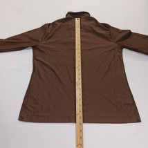 Vintage LeeMar Women's Brown Qiana Nylon 1/4 Buttons Collar Blouse Chest 37" image 6