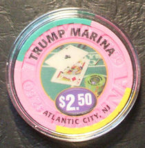 (1) $2.50 Trump Marina CASINO CHIP - 1997 - $27.95