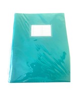 3 Prong Pocket Folder Turquoise Clear Title Card Plastic 2 Pockets - £3.13 GBP