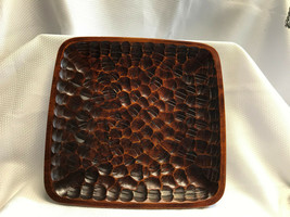 Beautiful Vtg MCM Hand Carved Wood Serving Plate Tray - £23.88 GBP