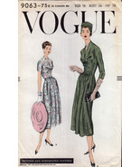 Vintage Vogue 9063 One Piece Dress Date 1957 Bust 36&quot; Hips 38&quot; - £23.50 GBP