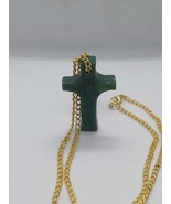 Translucency Jade Jewelry - (GRADE-A)BC Nephrite Jade Cross Chain on sale - £40.75 GBP