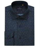 Azaro Uomo Men s Slim Fit L/S Geometric Button Down Shirt AZ303-33-NAVY-... - €21,30 EUR